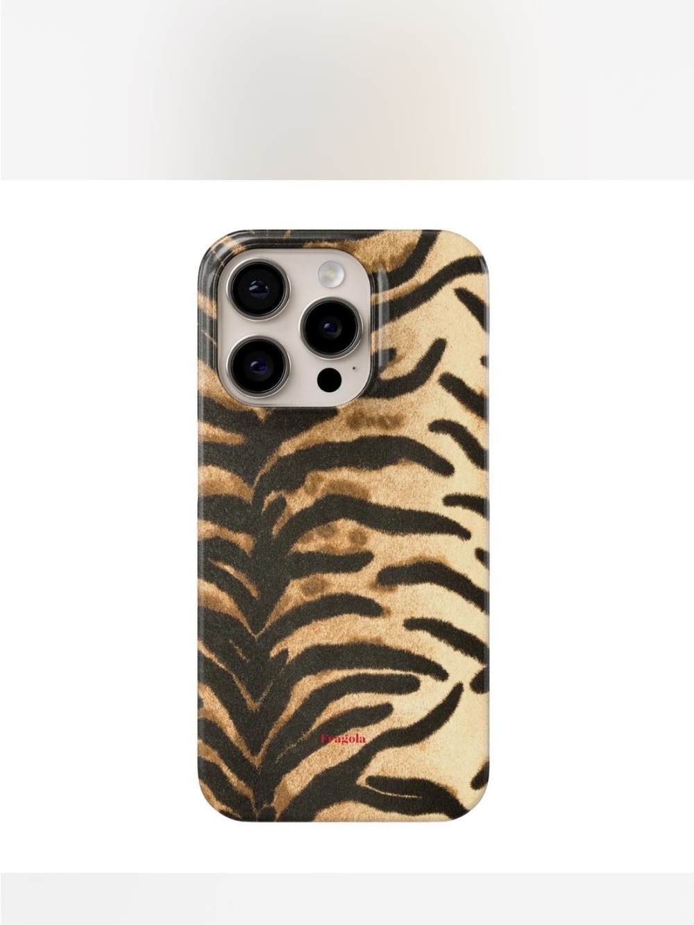 Fragola Tiger Stripe Phone Case in Beige & Black iPhone 17